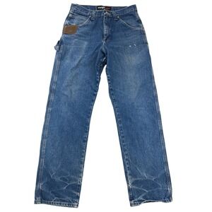 Wrangler Riggs Workwear Carpenter Jeans Mens 32x34‎ Blue Relaxed Fit
